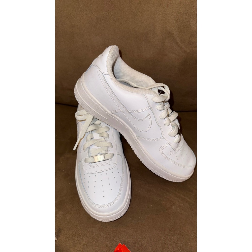Nike Air Force 1 Low Triple White Sneakers Boys Size 5.5Y CW2288-111